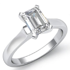 Dome 4 Prong Solitaire diamond  18k Gold White