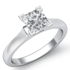 Dome 4 Prong Solitaire diamond  14k Gold White