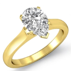 Dome 4 Prong Solitaire diamond  14k Gold Yellow