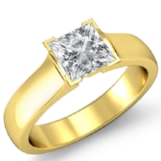 4 Prong Contour Dome solitaire diamond  14k Gold Yellow