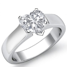 4 Prong Contour Dome solitaire diamond Ring Platinum 950
