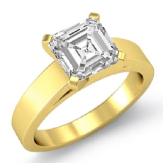 Flat Edge Cathedral Solitaire diamond  14k Gold Yellow