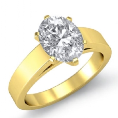 Flat Edge Cathedral Solitaire diamond  14k Gold Yellow