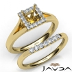 Princess Diamond U Prong Engagement Semi Mount Ring Bridal Set 14k Yellow Gold 0.43Ct - javda.com 