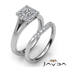 Halo Pave Setting Bridal diamond Ring 18k Gold White