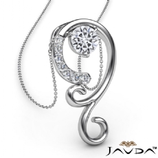 0.28Ct Graduated Diamond Pendant Necklace In 14k White Gold 18 Inch Chain