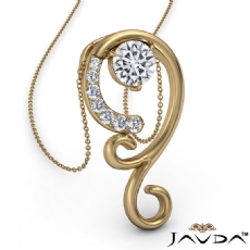 Graduated Diamond Pendant Necklace In 14k Gold Yellow 18 Inch Chain (0.28Ct. tw.)