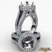 Halo Pave Diamond Engagement Elegant Ring 14k White Gold Round Semi Mount 1.5Ct - javda.com 