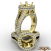 Halo Pave Diamond Engagement Elegant Ring 18k Yellow Gold Round Semi Mount 1.5Ct - javda.com 