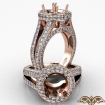 Halo Pave Diamond Engagement Elegant Ring 14k Rose Gold Round Semi Mount 1.15Ct - javda.com 