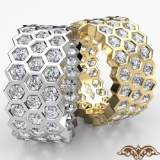 Eternity Ring Women's Wedding Band 14k Gold Yellow Round Bezel Set Diamond  (5.5Ct. tw.)