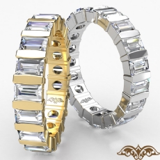 Women's Wedding Eternity Band Baguette Bar Set Diamond Ring 14k Gold Yellow  (2Ct. tw.)