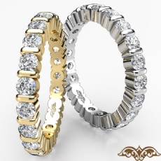 Round Diamond Bar Set Eternity Women's Wedding Band 14k Gold Yellow  (1.5Ct. tw.)