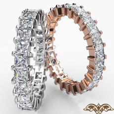 Prong Set Princess Diamond Ring Womens Eternity Wedding Band 14k Rose Gold  (3Ct. tw.)