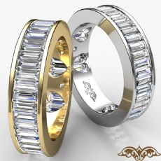 Baguette Diamond Women's Wedding Ring Heart Eternity Band 14k Gold Yellow  (2.1Ct. tw.)