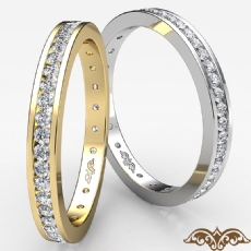 Women's Eternity Band Channel Set Diamond Engagement Ring 14k Gold Yellow  (0.7Ct. tw.)