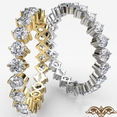 Round Prong Diamond Wedding Eternity Band Women's Ring in 14k Gold Yellow  (1.4Ct. tw.)