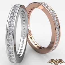 Classic Round Pave Diamond Wedding Band 14k Rose Gold Women's Eternity Ring  (0.4Ct. tw.)