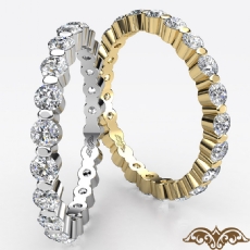 Women's Eternity Wedding Band Round Diamond Shared Prong Ring 18k Gold Yellow  (0.7Ct. tw.)