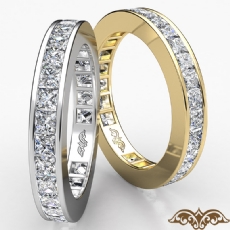 3mm Womens Eternity Band Princess Channel Diamond 14k Gold Yellow  (1.5Ct. tw.)