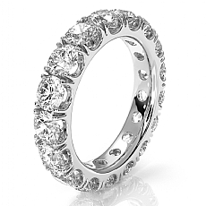 Round Diamond Engagement Women Wedding Eternity Ring 14k White Gold 2.08 Ctw.