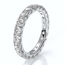 14k White Gold Round Diamond Women's Eternity Wedding Band Ring 1.14 Ctw.