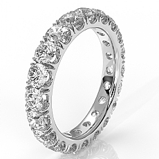 Round Diamond Engagement Women's Wedding Eternity Ring 14k White Gold 0.90 Ctw.