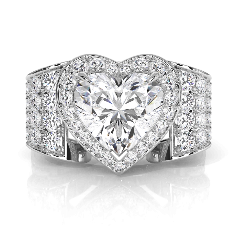 Circa Halo Pave Set Vintage diamond Ring 14k Gold White