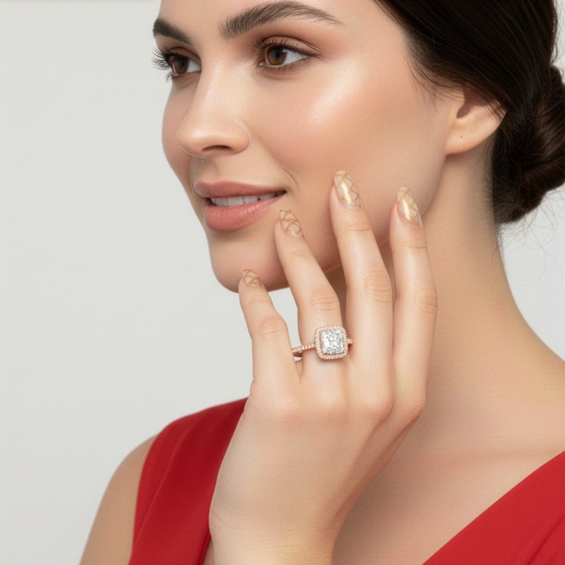  diamond Ring 14k Rose Gold