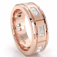 Channel Set Matte Men's Diamond Eternity Wedding Band 14k Rose Gold  (1.44Ct. tw.)