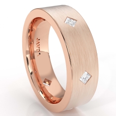 Matte Kite Bezel Set Diamond Men's Eternity Wedding Band 14k Rose Gold  (0.55Ct. tw.)