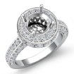 1.26Ct Diamond Engagement Round Ring 18k White Gold Halo Semi Mount - javda.com 