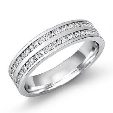 Round Channel Set Diamond Men's Half Wedding Band in Platinum 950  (0.8Ct. tw.)
