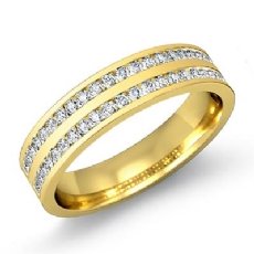 Round Channel Set Diamond Men's Half Wedding Band in 14k Gold Yellow  (0.8Ct. tw.)