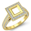 1.65Ct Halo Diamond Engagement Princess Semi Mount Ring 18k Yellow Gold - javda.com 