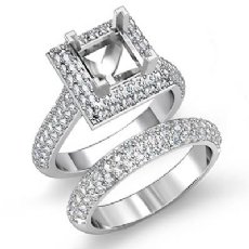 2.9Ct Diamond Engagement Ring Princess Wedding Band 14K White Gold Bridal Set