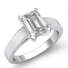 Flat Edge Cathedral Solitaire diamond Ring Platinum 950