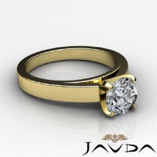 Flat Edge Cathedral Solitaire diamond  18k Gold Yellow