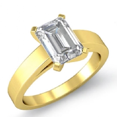 Flat Edge Cathedral Solitaire diamond  18k Gold Yellow