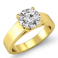 Flat Cathedral Solitaire diamond  14k Gold Yellow