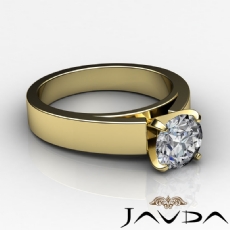 Flat Cathedral Solitaire diamond  14k Gold Yellow