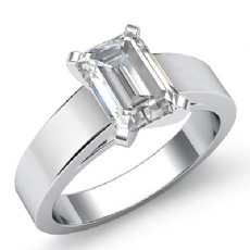 Flat Cathedral Solitaire diamond Ring Platinum 950