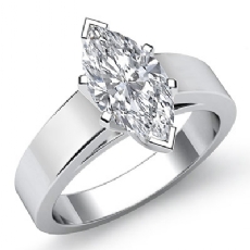 Flat Cathedral Solitaire diamond Ring Platinum 950