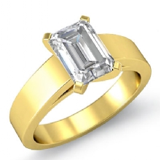 Flat Cathedral Solitaire diamond  18k Gold Yellow