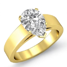 Flat Cathedral Solitaire diamond  18k Gold Yellow