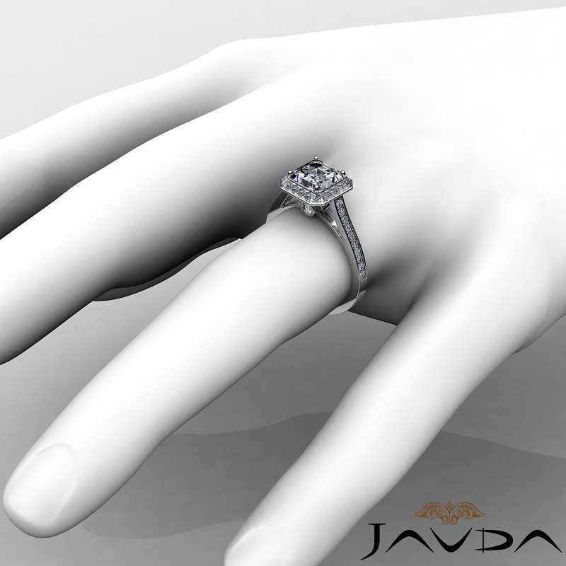 Halo Pave Bezel Set diamond Ring Platinum 950