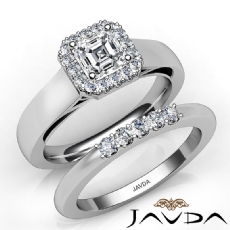 Filigree Halo Pave Set Bridal diamond Ring 14k Gold White