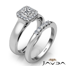 Filigree Halo Pave Set Bridal diamond Ring 18k Gold White