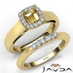 U Prong Diamond Engagement Ring Cushion Semi Mount Bridal Set 14k Yellow Gold 0.4Ct - javda.com 