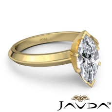 Knife Edge Solitaire diamond Ring 18k Gold Yellow